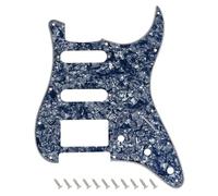 Banworks 4-Ply HSS Electric Guitar Pickguard 11-Hole American ST Pickguard | Square Corner 2-Screw Humbucker Cutout for USA/Mexican Fender Modern Standard Stratocaster Strat ST JT/HB-02 White Pearl
