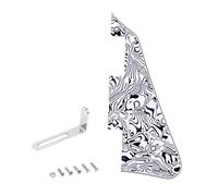 Banworks 4-Ply Les Paul Pickguard with Stainless Steel Bracket LP Pickguard Scratch Plate 2-Hole Electric Guitar Pickguard for USA Gibson Les Paul LP JT/HBTZ-01 Black&White Shell