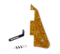 Banworks 4-Ply Les Paul Pickguard with Stainless Steel Bracket LP Pickguard Scratch Plate 2-Hole Electric Guitar Pickguard for USA Gibson Les Paul LP JT/HBTZ-01 Yellow Pearl