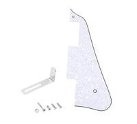 Banworks 4-Ply Les Paul Pickguard with Stainless Steel Bracket LP Pickguard Scratch Plate 2-Hole Electric Guitar Pickguard for Epiphone EPI Les Paul LP JT/HBTZ-02 White Pearl