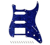 Banworks 4 Ply Strat HSS Pickguard 11-Hole Electric Guitar Pickguard SSH Scratch Plate for USA/Mexican Modern Style Standard Stratocaster ST JT/HB-02 Blue Pearl