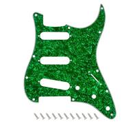 Banworks 4 Ply Strat SSS Pickguard 11-Hole Electric Guitar Pickguard Scratch Plate for USA/Mexican Modern Style Standard Stratocaster ST JT/HB-01 Green Pearl