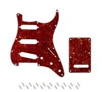Banworks 4 Ply Strat SSS Pickguard 11-Hole Pickguard Scratch Plate with Backplate 6-Hole Trem Tremolo Cover Set for USA/Mexican Modern Style Standard Stratocaster ST JT/HB-08 Brown Tortoiseshell