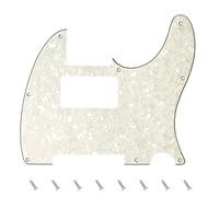 Banworks 4 Ply Tele HS/HH Pickguard 8-Hole Electric Guitar Pickguard Scratch Plate for USA/Mexican Modern Style Standard Tele Telecaster JT/HB-04 Vintage White Pearl