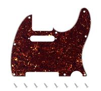 Banworks 4 Ply Tele Pickguard 8-Hole Electric Guitar Pickguard Scratch Plate for USA/Mexican Modern Style Standard Tele Telecaster JT/HB-03 Dark Brown Tortoiseshell