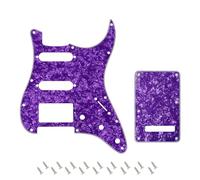 Banworks 4Ply Strat HSS Pickguard 11-Hole SSH Pickguard Scratch Plate with Backplate 6-Hole Trem Tremolo Cover Set for USA/Mexican Modern Style Standard Stratocaster ST JT/HB-09 Purple Pearl