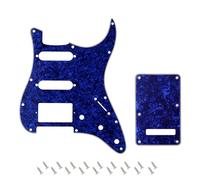 Banworks 4Ply Strat HSS Pickguard 11-Hole SSH Pickguard Scratch Plate with Backplate 6-Hole Trem Tremolo Cover Set for USA/Mexican Modern Style Standard Stratocaster ST JT/HB-09 Blue Pearl