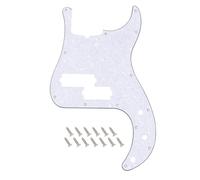 Banworks 5-String Precision Bass Pickguard with Truss Rod Notch 4-Ply 13-Hole P Bass PB Scratch Plate for USA/Mexican Modern Style 5-String Fender Precision Bass JT/HB-10 White Pearl