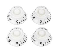 Banworks '50s Guitar Control Knobs 24-Spline Imperial Konbs 2 Tone 2 Volume 6mm (15/64") Knobs Top Hat Bell Top Hat Knobs for Gibson Les Paul LP SG Style Electric Guitars Pack of 4 JT/XN-07 White