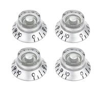 Banworks '50s Guitar Control Knobs 24-Spline Imperial Konbs 2 Tone 2 Volume 6mm (15/64") Knobs Top Hat Bell Top Hat Knobs for Gibson Les Paul LP SG Style Electric Guitars Pack of 4 JT/XN-07 Chrome