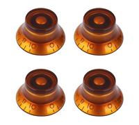 Banworks '50s Guitar Control Knobs Metric 18-Spline Knobs 6mm/0.236" | 2 Tone 2 Volume Knobs Bell Top Hat Knobs for Epiphone Les Paul LP SG Style Electric Guitars Pack of 4 JT/XN-01 Amber