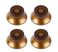 Banworks '50s Guitar Control Knobs Metric 18-Spline Knobs 6mm/0.236" | 2 Tone 2 Volume Knobs Bell Top Hat Knobs for Epiphone Les Paul LP SG Style Electric Guitars Pack of 4 JT/XN-01 Light Amber