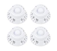 Banworks '50s Guitar Control Knobs Metric 18-Spline Knobs 6mm/0.236" | 2 Tone 2 Volume Knobs Bell Top Hat Knobs for Epiphone Les Paul LP SG Electric Guitar Pack of 4 JT/XN-01 White + Black Number