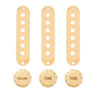 Banworks 52.5/52.5/52.5mm Single Coil Pickup Covers 24-Spline Control Knobs | SSS Pickup Covers 2T1V Guitar Volumn Tone Control Knob Set for Fender Stratocaster Strat ST Guitars JT/XNTZ-04 Light Cream