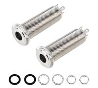 Banworks 6.35mm (1/4") Output Jack Mono 3 Pins Barrel Jack Cylinder Input Output Jack Socket Compatible with Active Pickups Such as EMG Pickups JT/CK-04 Pack of 2 Chrome