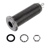 Banworks 6.35mm (1/4") Output Jack Mono 3 Pins Barrel Jack Cylinder Input Output Jack Socket Compatible with Active Pickups Such as EMG Pickups JT/CK-04 Gun Black