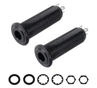 Banworks 6.35mm (1/4") Output Jack Mono 3 Pins Barrel Jack Cylinder Input Output Jack Socket Compatible with Active Pickups Such as EMG Pickups JT/CK-04 Pack of 2 Black
