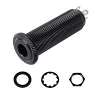 Banworks 6.35mm (1/4") Output Jack Mono 3 Pins Barrel Jack Cylinder Input Output Jack Socket Compatible with Active Pickups Such as EMG Pickups JT/CK-04 Black