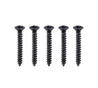 Banworks #6 × 7/8" Tele Hardtail Bridge Mounting Wood Screws | Tailpiece Base Mounting Screws Phillips Oval Head for MX/USA Modern Fender Telecaster Tele TL Set of 5 JT/LXBLS-02 Black