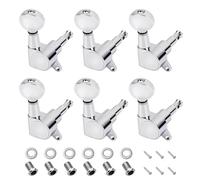 Banworks 6-In-Line Guitar Tuning Pegs 15:1 Ratio Sealed Guitar String Tuning Keys Machines with 45 Degree Fixing Tag for Strat ST Tele Electric Guitar Pack of 6 JT/JXQ-01 Chrome