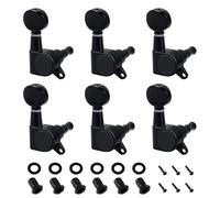 Banworks 6-In-Line Guitar Tuning Pegs 15:1 Ratio Sealed Guitar String Tuning Keys Machines with 45 Degree Fixing Tag for Strat ST Tele Electric Guitar Pack of 6 JT/JXQ-01 Black