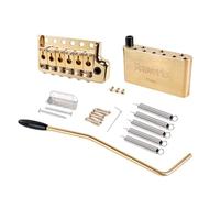 Banworks 6-point Tremolo Bridge 52.5mm String Space 5mm Tremolo Arm and Full Solid Brass Block Tremolo Bridge Screws Spring Claw Set for PRS Fender/Squier Stratocaster Strat ST JT/QQXT-04 Golden