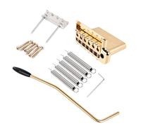Banworks 6-point Tremolo Bridge 52.5mm String Space 5mm Tremolo Arm and Full Solid Brass Block Tremolo Bridge Screws Spring Claw Set for PRS Fender/Squier Stratocaster Strat ST JT/QQXT-04 Golden