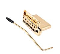 Banworks 6-point Tremolo Bridge 52.5mm String Space with 5mm Tremolo Arm and Full Solid Brass Block for PRS Fender/Squier Stratocaster Strat ST Style Electric Guitars JT/QQXT-03 Golden