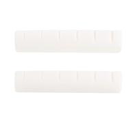 Banworks 6-String Acoustic Guitar Nuts 43x6x9mm R400 Real Cattle Bone Slotted Guitar Neck Nuts for Folk/Classical Guitar Replacement Pack of 2 JT/XZ-04 White