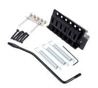 Banworks 6-String Tremolo Bridge System 52.5mm (2 1/16") String Space with Modern Saddles Tremolo Arm and Zinc Block for Strat ST Squier Style Electric Guitars JT/CYXT-01 Black