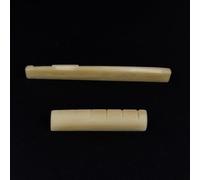 Banworks 6 String Unbleached Acoustic Guitar Camel Bone Neck Nut and Bridge Saddle, String Spacing 34.30mm (1.35 inch), Replacement Parts for Acoustic Guitar, Pack of 2, JT/XZ-20
