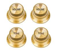 Banworks '60s Guitar Control Knobs 24-Spline Imperial Knobs 6mm (15/64") 2 Tone + 2 Volume Knobs Aluminum Top Speed Knobs for Gibson Les Paul SG Guitars Pack of 4 JT/XN-09 Golden with Golden Top