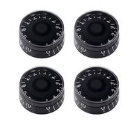 Banworks '60s Guitar Control Knobs Imperial 24-Spline Knobs 6mm (15/64") | 2 Tone and 2 Volume Knobs Speed Knobs Top Hat for Gibson Les Paul SG Electric Guitars 4Pcs JT/XN-08 Black with White Number