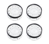 Banworks '60s Style Electric Guitar Control Knobs Imperial 24-Spline 2 Tone 2 Volume Knobs 6mm (15/64") Speed Knobs for Gibson Les Paul SG Electric Guitars Pack of 4 JT/XN-08 Transparent