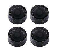 Banworks '60s Style Electric Guitar Control Knobs Imperial 24-Spline 2 Tone 2 Volume Knobs 6mm (15/64") Speed Knobs for Gibson Les Paul SG Electric Guitars Pack of 4 JT/XN-08 Black with Golden Number