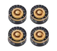 Banworks '60s Style Electric Guitar Control Knobs Metric 18-Spline 2 Tone 2 Volume Knobs 6mm (15/64") Speed Knobs for Epiphone Les Paul SG Electric Guitars Pack of 4 JT/XN-02 Golden/Black