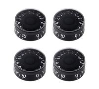 Banworks '60s Style Electric Guitar Control Knobs Metric 18-Spline 2 Tone 2 Volume Knobs 6mm (15/64") Speed Knobs for Epiphone Les Paul SG Electric Guitars Pack of 4 JT/XN-02 Black