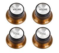 Banworks '60s Style Guitar Control Knobs Imperial 24-Spline 2 Tone 2 Volume Knobs Speed Knobs Aluminum Top 6mm (15/64") for Epiphone Les Paul SG Style Electric Guitars 4Pcs JT/XN-09 Light Amber