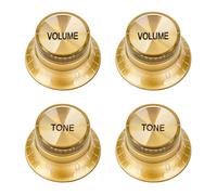 Banworks '60s Style Guitar Control Knobs Metric 18-Spline 2 Tone 2 Volume Knobs Speed Knobs Aluminum Top 6mm (15/64") for Epiphone Les Paul SG Style Electric Guitars 4Pcs JT/XN-03 Golden + Golden Top