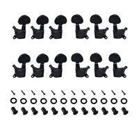 Banworks 6L6R '60s Electric Guitar Tuning Pegs Keys 15:1 Ratio Guitar String Tuning Keys Machines with 45 Degree Fixing Tag for Gibson/Epiphone Les Paul LP JT/JXQ-12 Black with Half Round Button