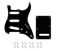 Banworks 8-Hole 50s 57 Strat SSS Guitar Pickguard Vintage Style Guitar Scratch Plate and 6-Hole Backplate Set for American Fender Stratocaster Strat ST JT/HB-16 3 Ply Black