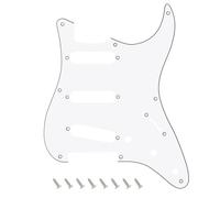 Banworks 8-Hole 50s 57 Strat SSS Guitar Pickguard Vintage Style Guitar Scratch Plate for American Fender Stratocaster Strat ST JT/HB-16 3 Ply White