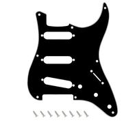 Banworks 8-Hole 50s 57 Strat SSS Guitar Pickguard Vintage Style Guitar Scratch Plate for American Fender Stratocaster Strat ST JT/HB-16 3 Ply Black
