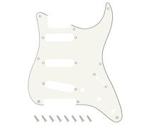 Banworks 8-Hole 50s 57 Strat SSS Guitar Pickguard Vintage Style Guitar Scratch Plate for American Fender Stratocaster Strat ST JT/HB-16 3 Ply Vintage White