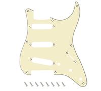 Banworks 8-Hole 50s 57 Strat SSS Guitar Pickguard Vintage Style Guitar Scratch Plate for American Fender Stratocaster Strat ST JT/HB-16 3 Ply Cream