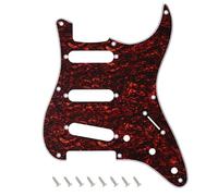Banworks 8-Hole 50s 57 Strat SSS Guitar Pickguard Vintage Style Guitar Scratch Plate for American Fender Stratocaster Strat ST JT/HB-16 4 Ply Red Tortoiseshell