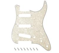 Banworks 8-Hole 50s 57 Strat SSS Guitar Pickguard Vintage Style Guitar Scratch Plate for American Fender Stratocaster Strat ST JT/HB-16 4 Ply Vintage White Pearl