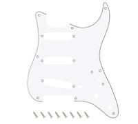 Banworks 8-Hole 50s Reissue Vintage ST SSS Pickguard 3 Ply Guitar Scratch Plate for Squier Classic Vibe SQ CV 50s Reissue Vintage Strat Style Electric Guitar JT/HB-15 White