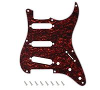 Banworks 8-Hole 50s Reissue Vintage ST SSS Pickguard 4 Ply Guitar Scratch Plate for Squier Classic Vibe SQ CV 50s Reissue Vintage Strat Style Electric Guitar JT/HB-15 Red Tortoiseshell
