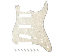 Banworks 8-Hole 50s Reissue Vintage ST SSS Pickguard 4 Ply Guitar Scratch Plate for Squier Classic Vibe SQ CV 50s Reissue Vintage Strat Style Electric Guitar JT/HB-15 Vintage White Pearl